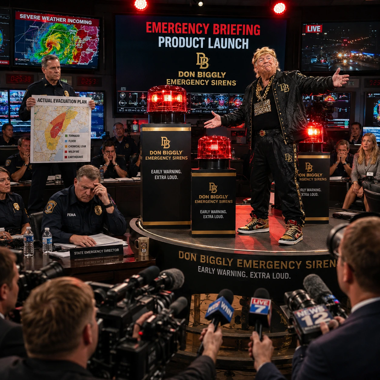 Don Biggly artwork: Emergency Briefing Product Launch